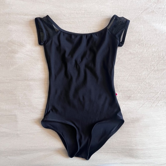 Yumiko Wendy Leotard Black with Mesh Sleeves Xsmall - Picture 3 of 5